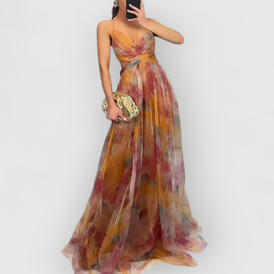 Verity - Langes Kleid mit Blumenmuster