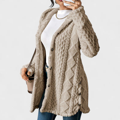 Katerina - Cardigan Mantel mit Kapuze Warm