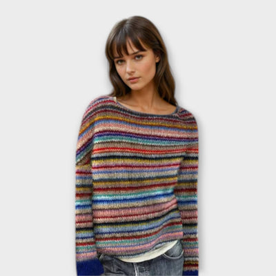 Manonin - Lässiger und weicher gestreifter Pullover