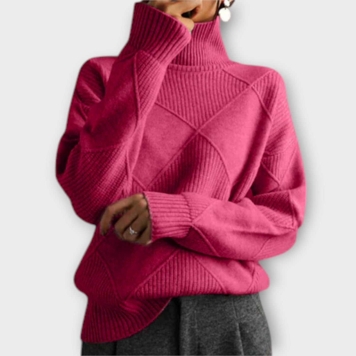 Melanie - Bequemer Pullover mit Stehkragen