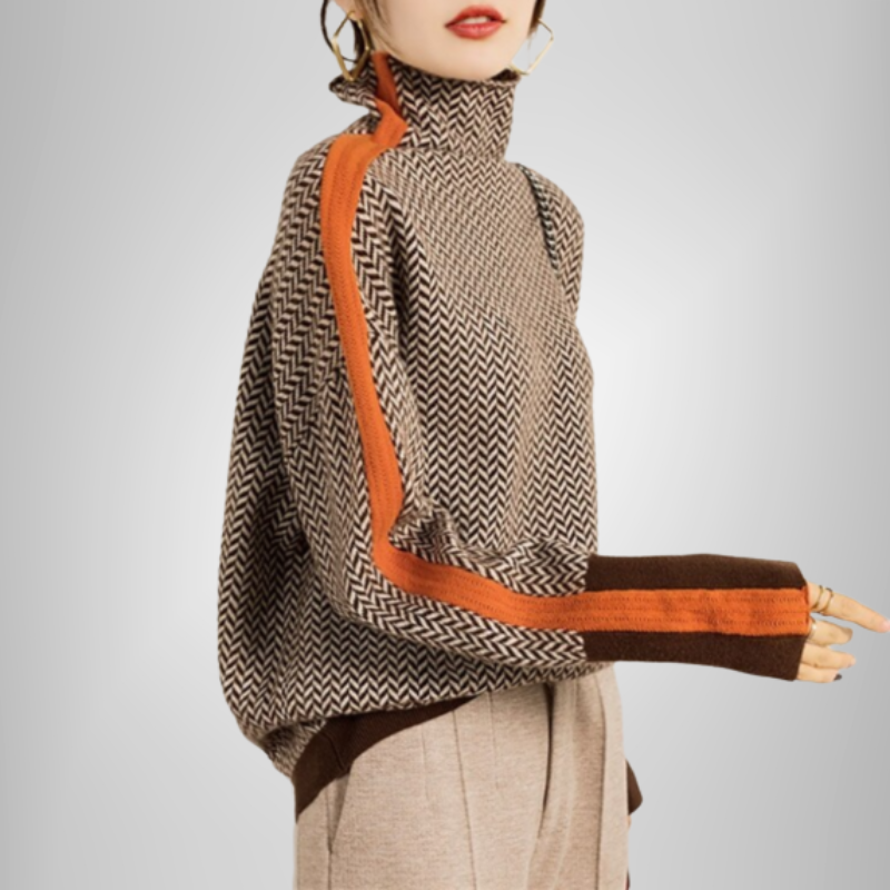 Clarabella - Pullover mit Stehkragen Mélange