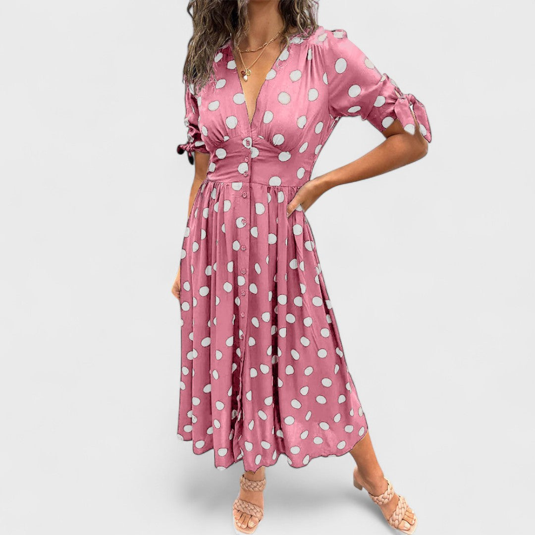 Monique - Elegantes gepunktetes Kleid