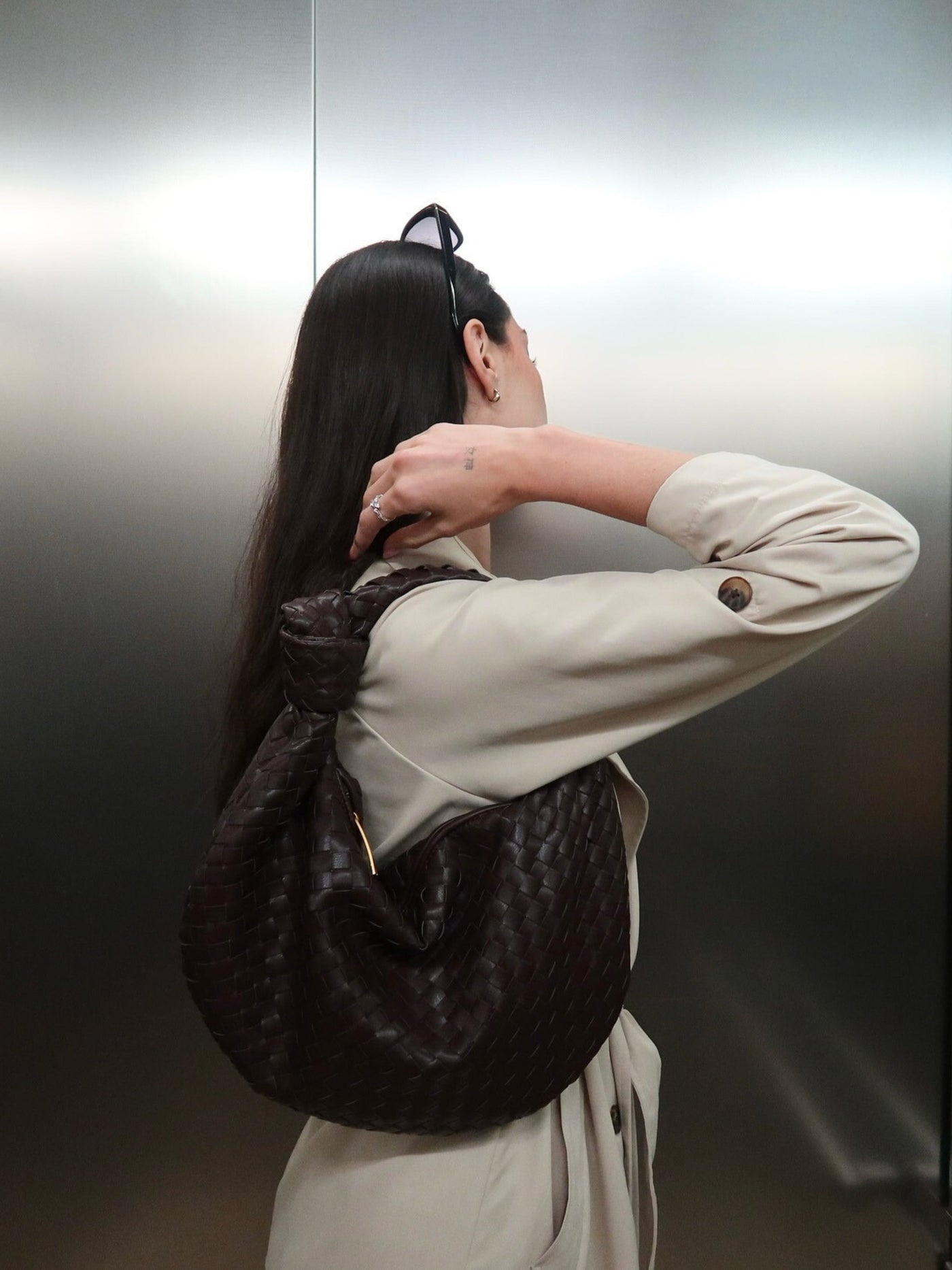 Giselle | Mittlere Schultertasche Geflochten mit Knoten