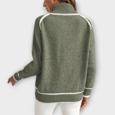 Christine - Luxuriöser Olivgrüner Leinenpullover