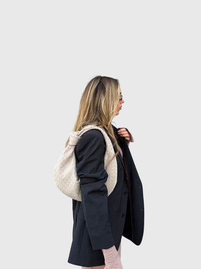 Celeste | Medium Suede Woven Bag with Knot