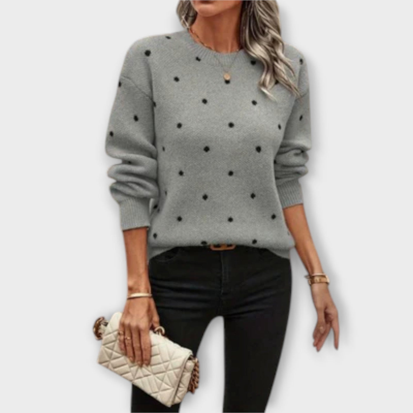 Ava – Lässiger Langarm-Pullover mit Punkten