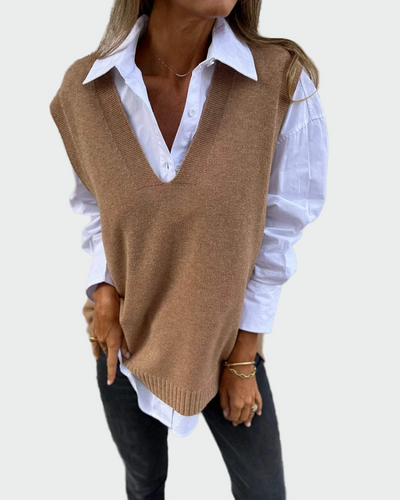 Ärmelloser Strickpullover