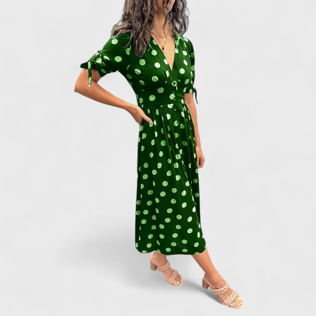Monique - Elegantes gepunktetes Kleid