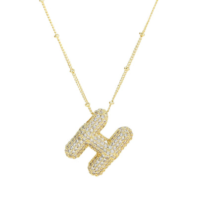 Savannah | Halskette mit Buchstaben in Diamantblase