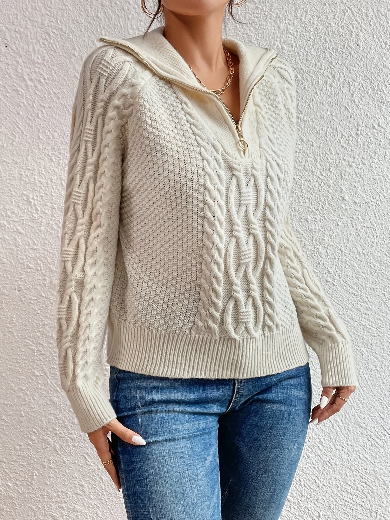 Harlow – Strickpullover mit Zipperkragen