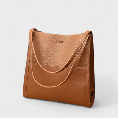 Fera - Schultertasche aus echtem Leder in einfarbig