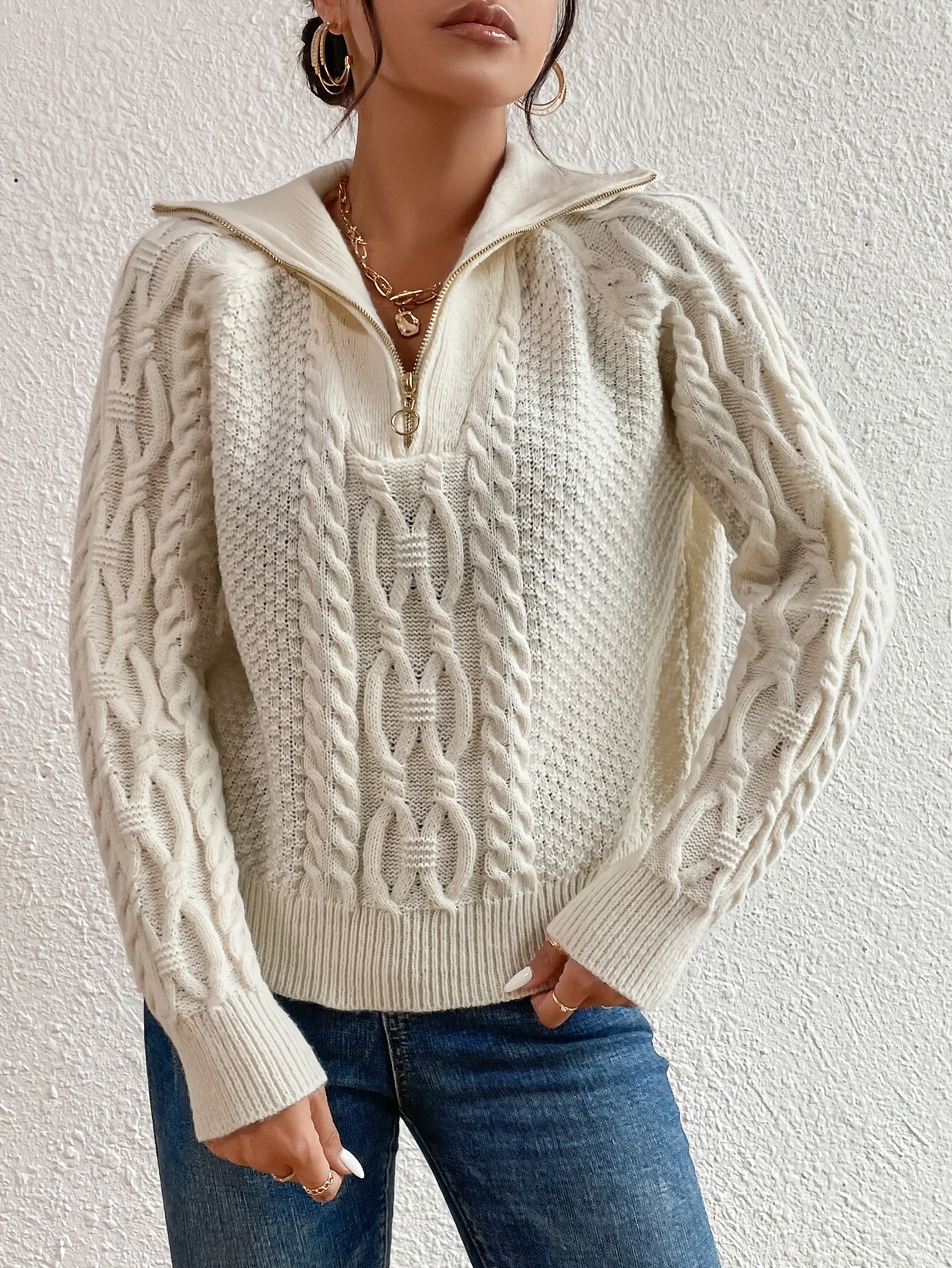 Harlow – Strickpullover mit Zipperkragen
