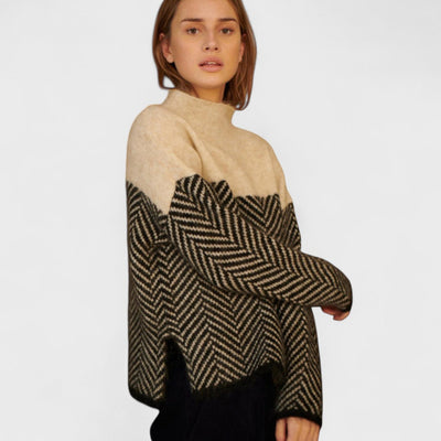 Malene - Hochgeschnittener Pullover aus Baumwolle