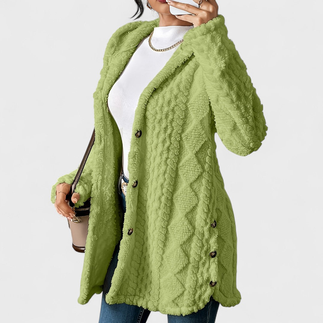 Katerina - Cardigan Mantel mit Kapuze Warm