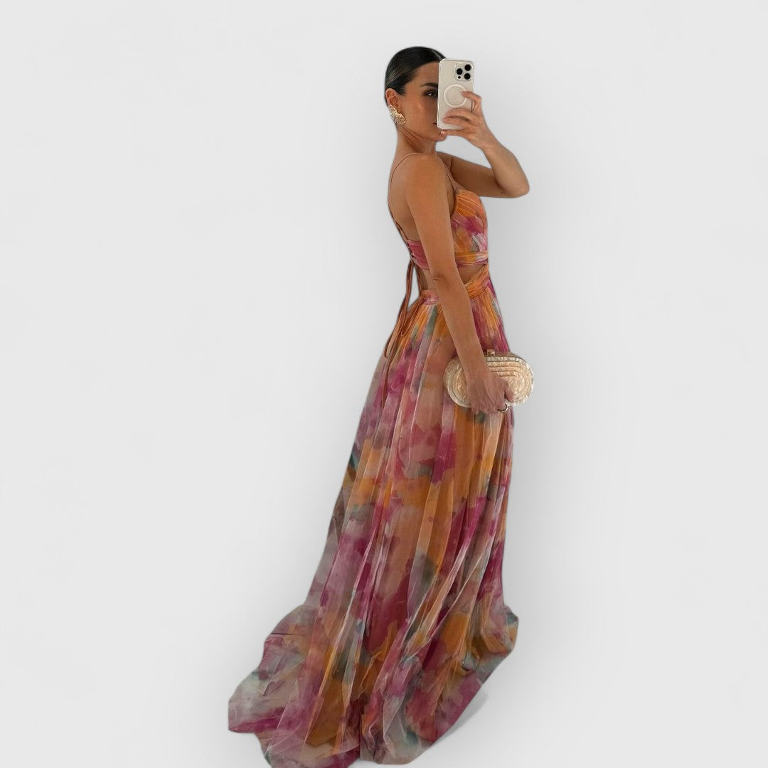 Verity - Langes Kleid mit Blumenmuster