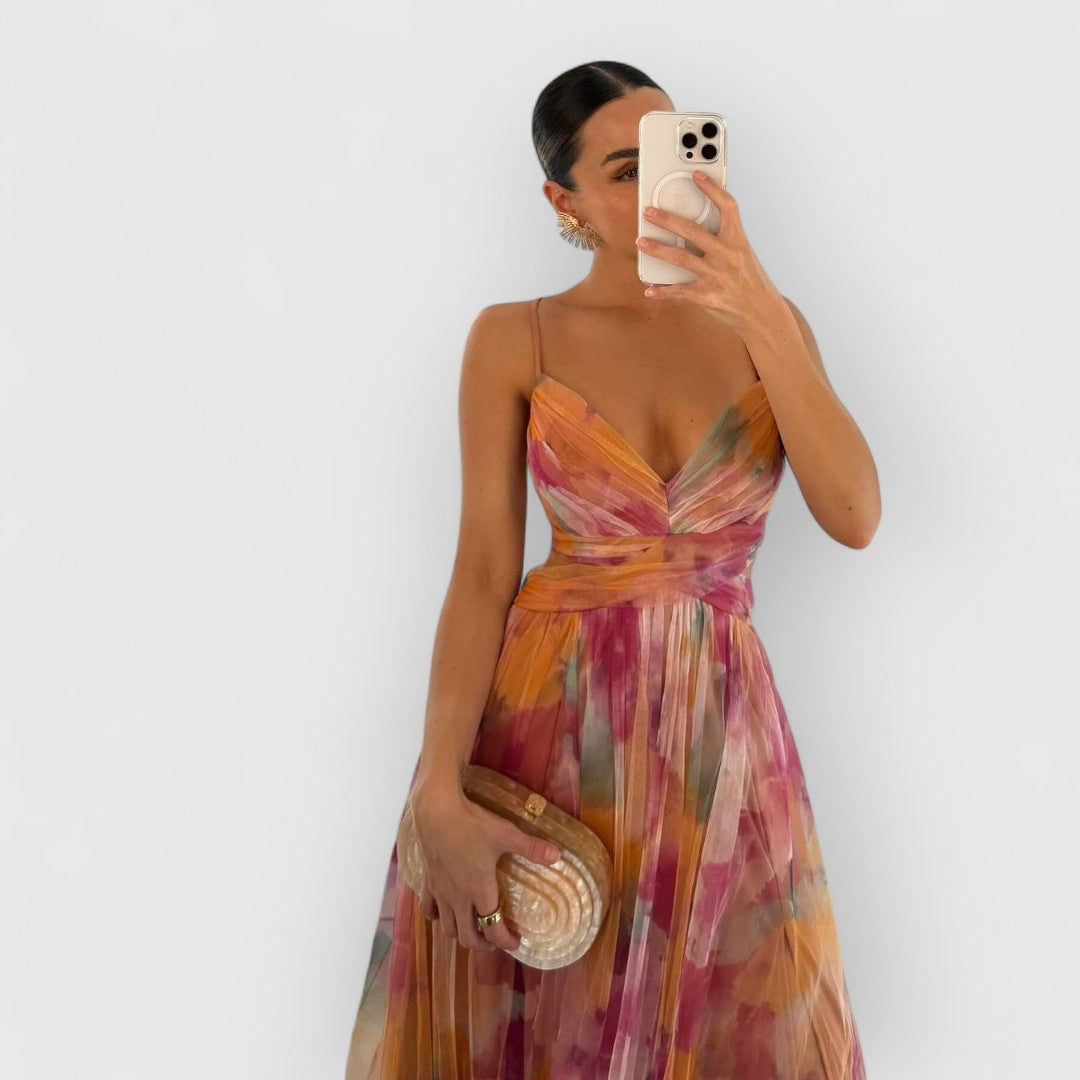 Verity - Langes Kleid mit Blumenmuster