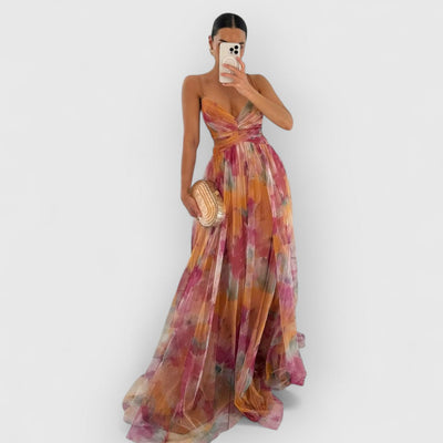 Verity - Langes Kleid mit Blumenmuster