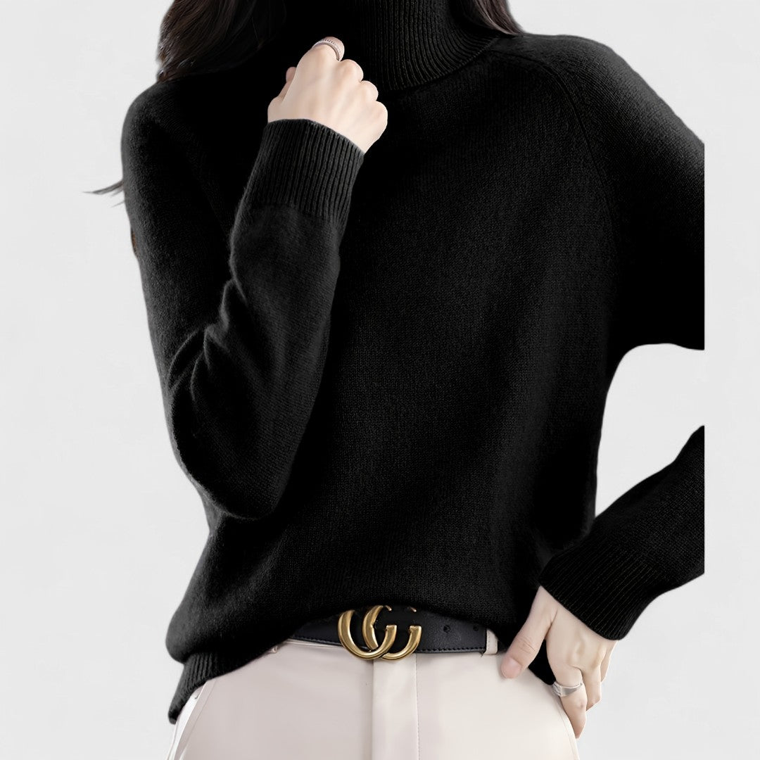 Sapphire - Pullover mit hohem Kragen in Uni