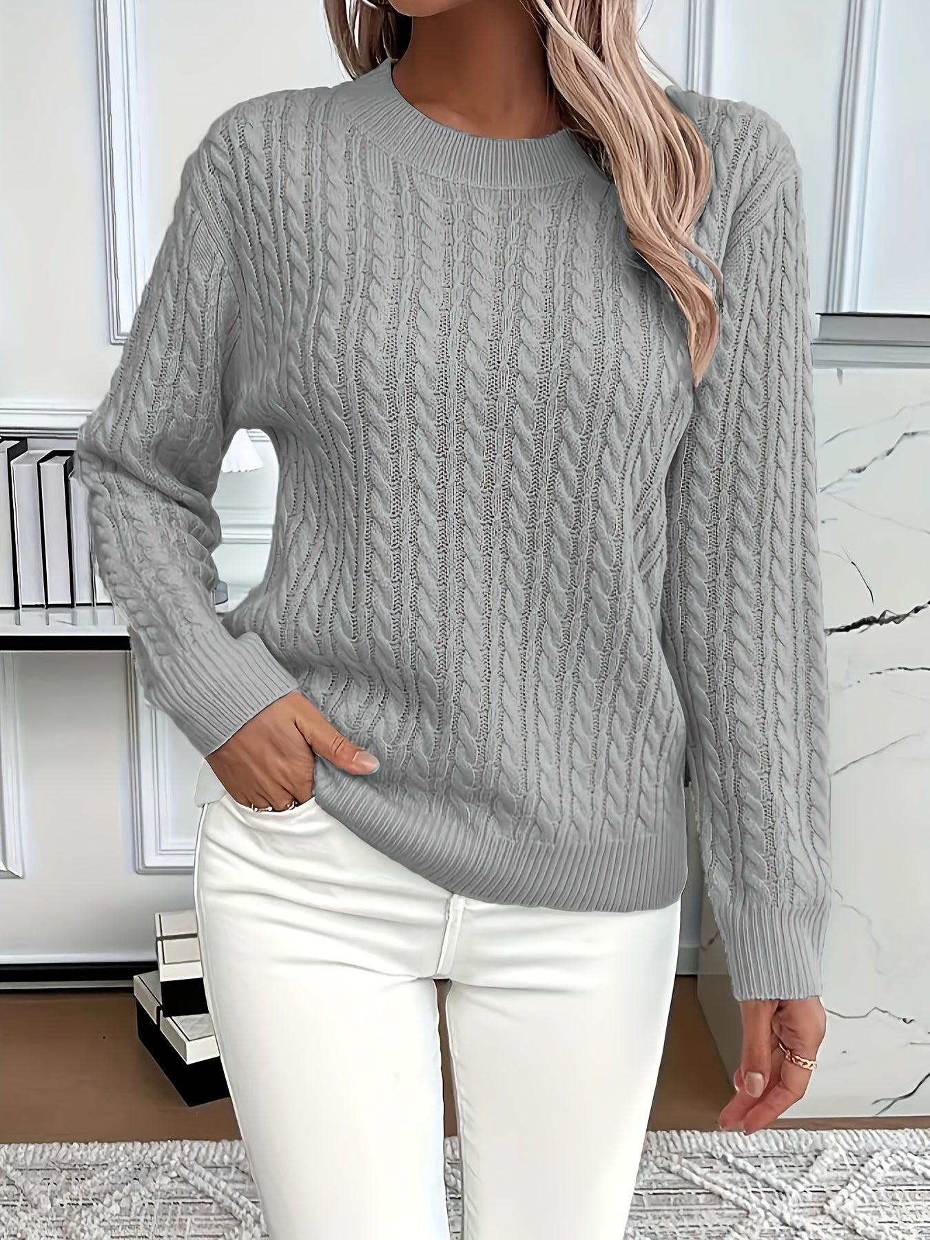 Bernila – Strickpullover mit Zopfmuster