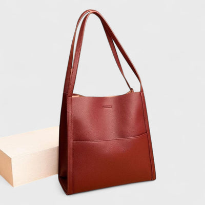 Fera - Schultertasche aus echtem Leder in einfarbig