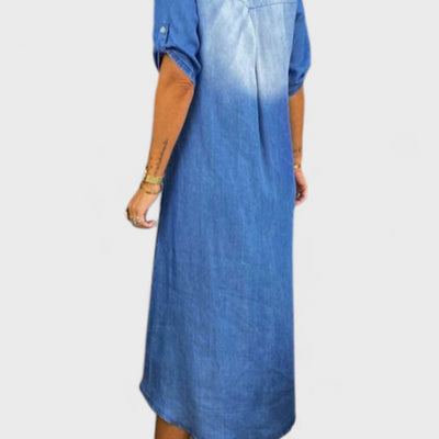 Ilse - Sommerkleid mit V-Ausschnitt aus Denim
