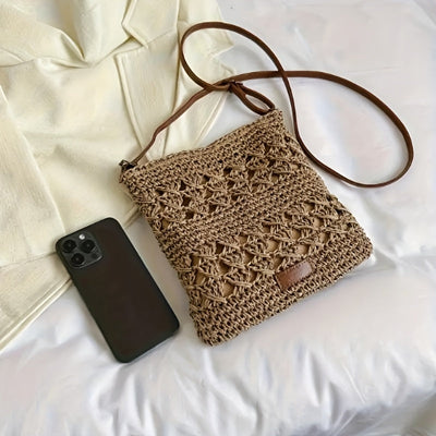 Chic Stroh Schultertasche