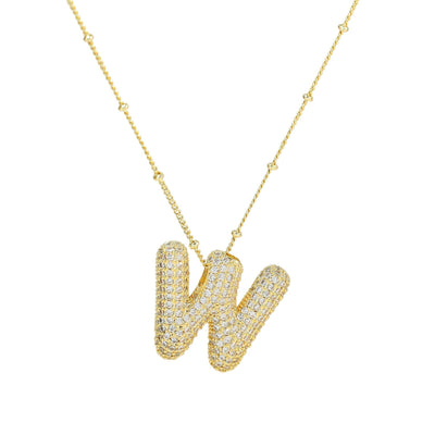 Savannah | Halskette mit Buchstaben in Diamantblase