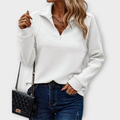 Vilja - Pullover mit halbem Reißverschluss