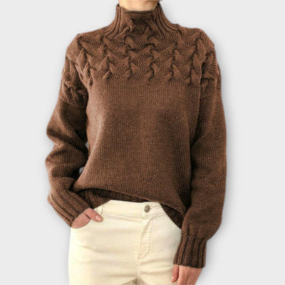 Eva - Damenpullover mit Zopfmuster