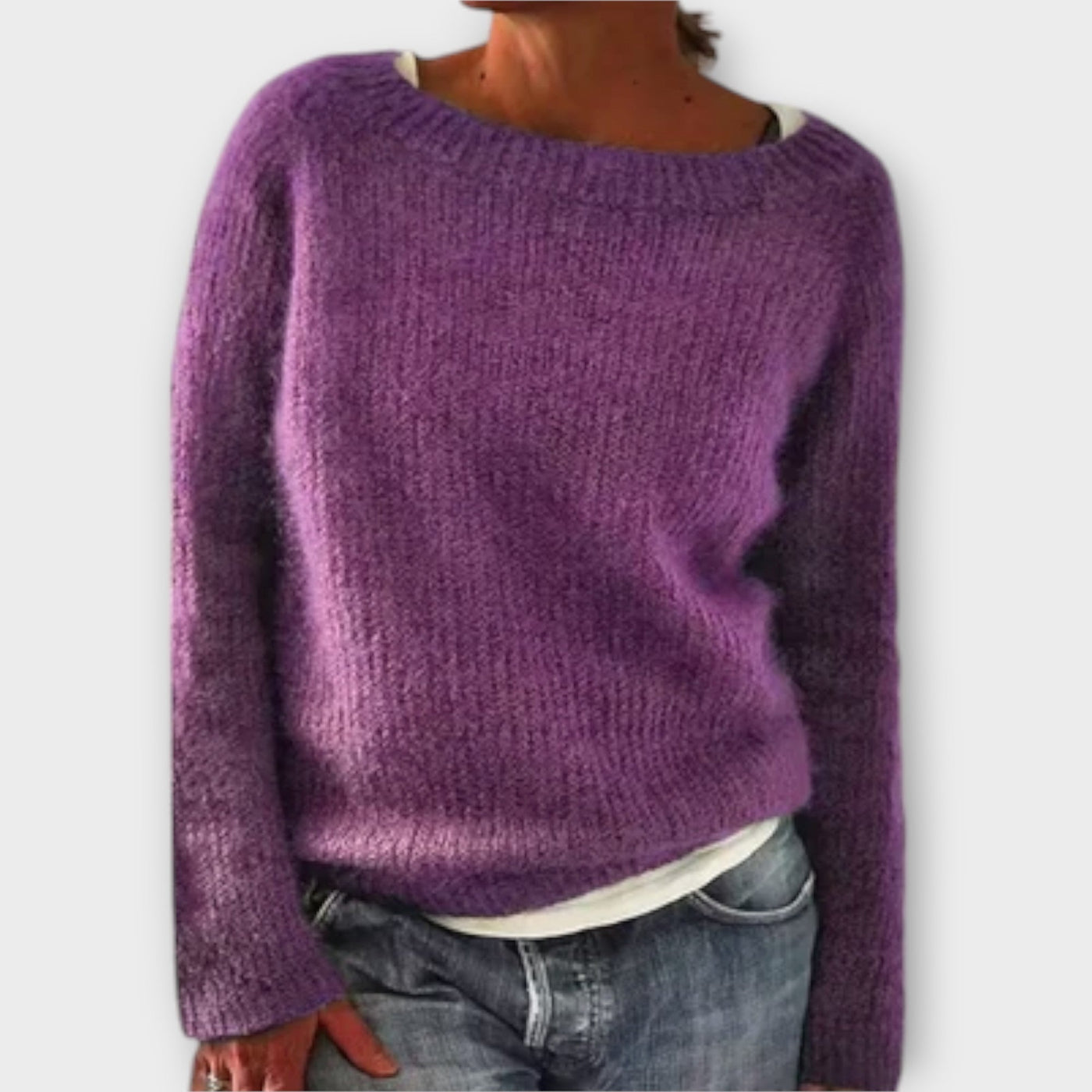 Regine – Pullover aus einfarbigem Strick