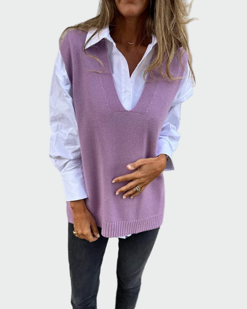 Ärmelloser Strickpullover
