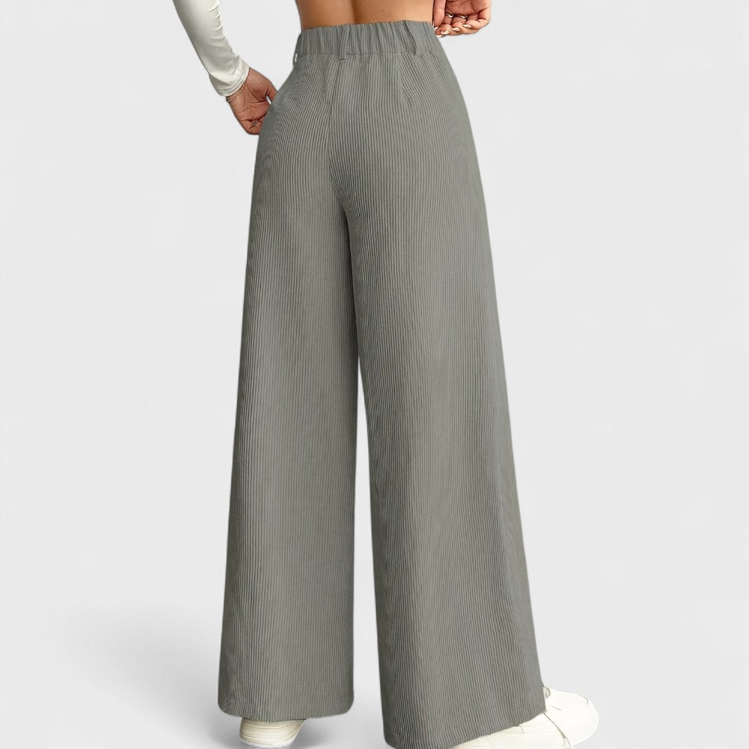 Rida - Damen Hochtaillierte Hose mit weitem Bein
