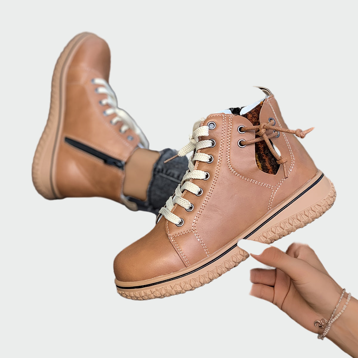 Orthopädische Lederstiefel bis zum Knöchel
