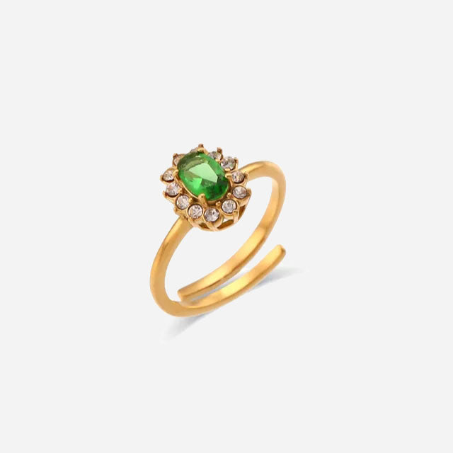 Amaryelle | Ring aus grünem Zirkonia in 18K Gold