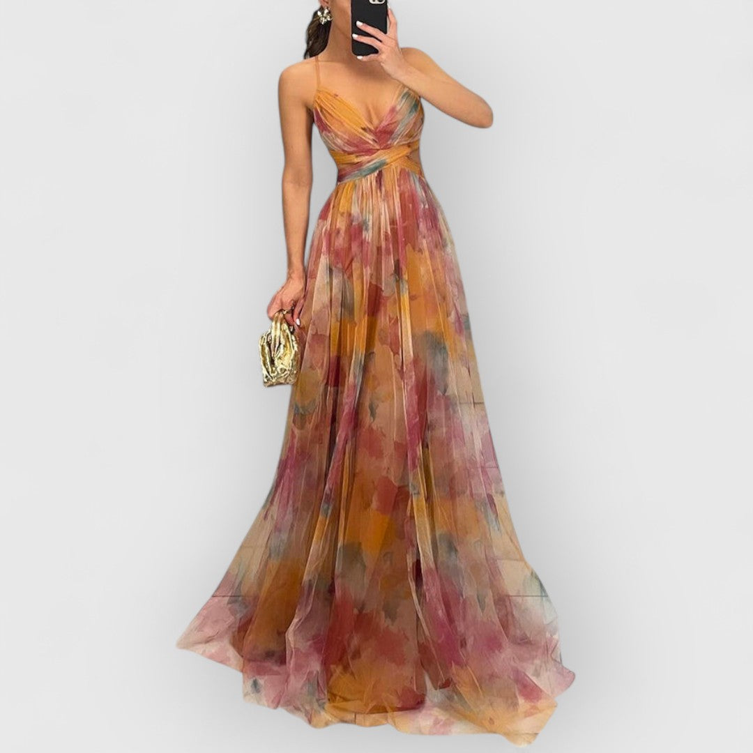 Verity - Langes Kleid mit Blumenmuster