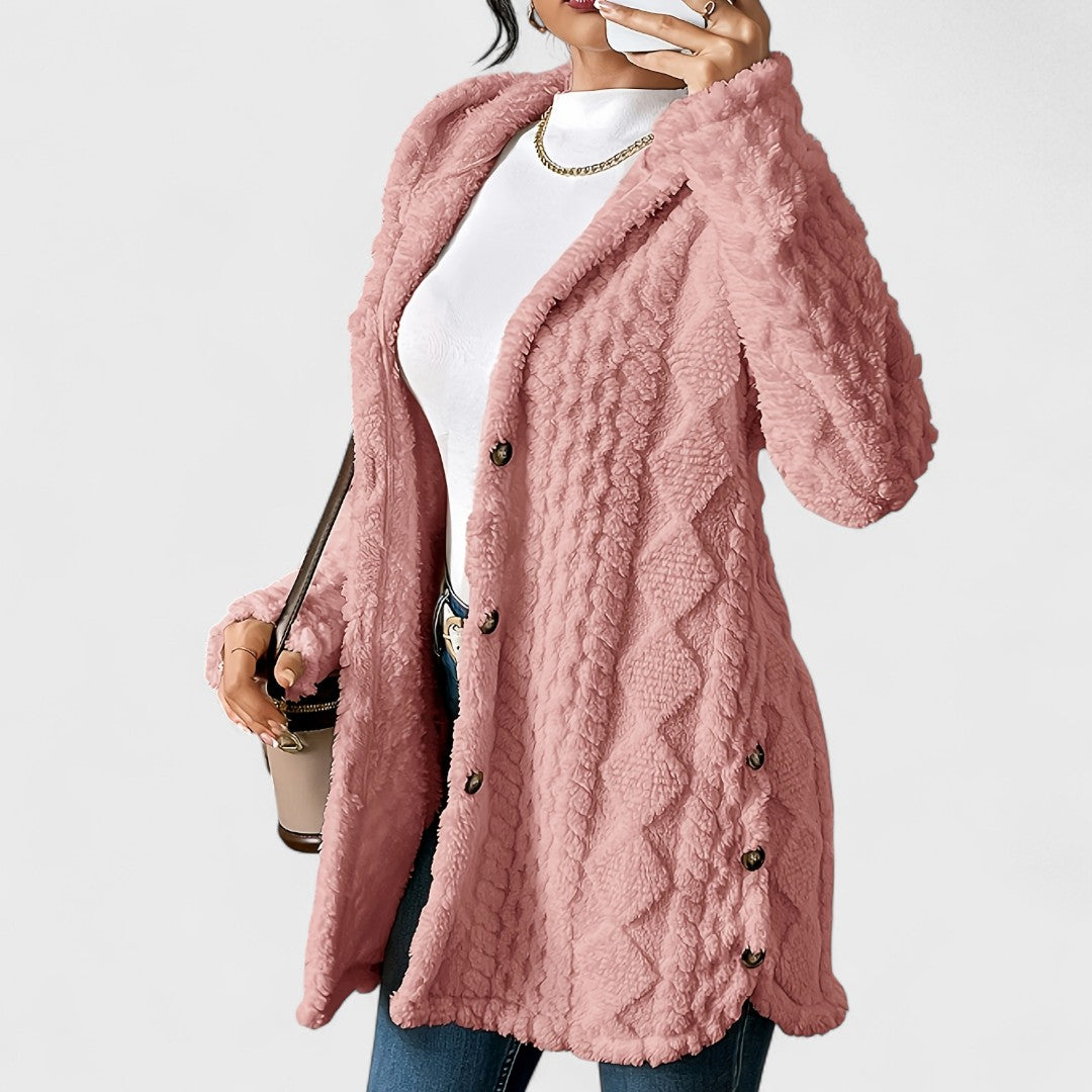 Katerina - Cardigan Mantel mit Kapuze Warm
