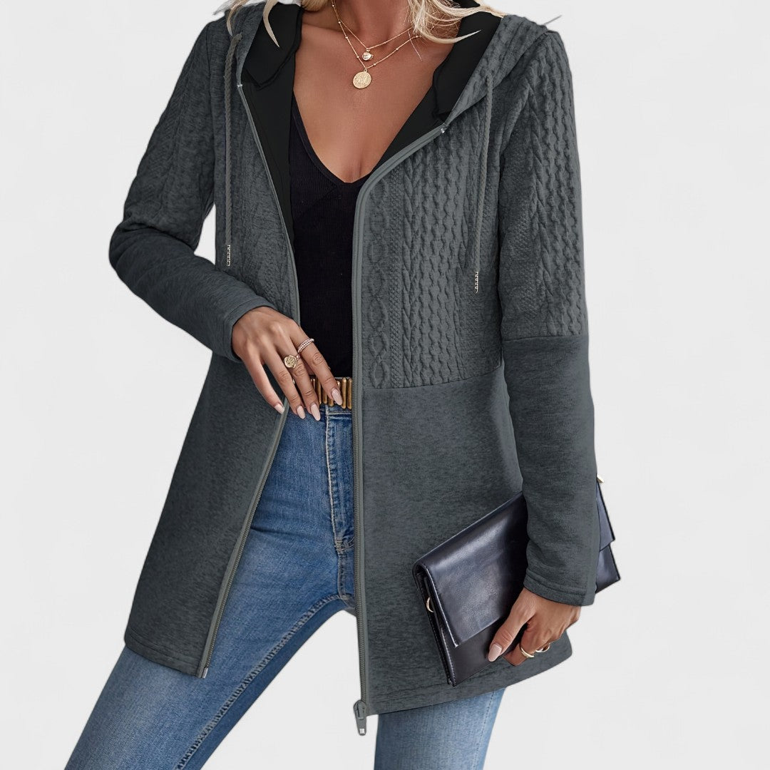 Valentino - Eleganter grauer Cardigan mit Kapuze für Damen