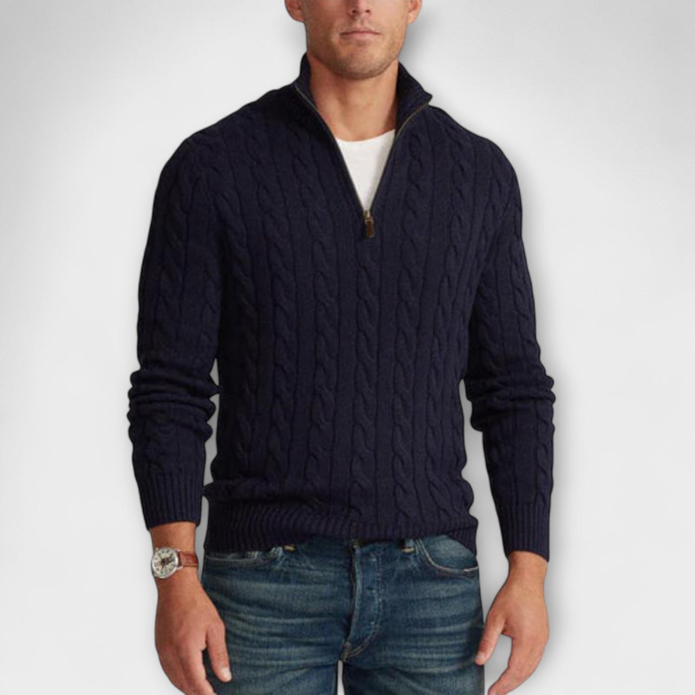 Eleganter Pulli mit Halbzipper