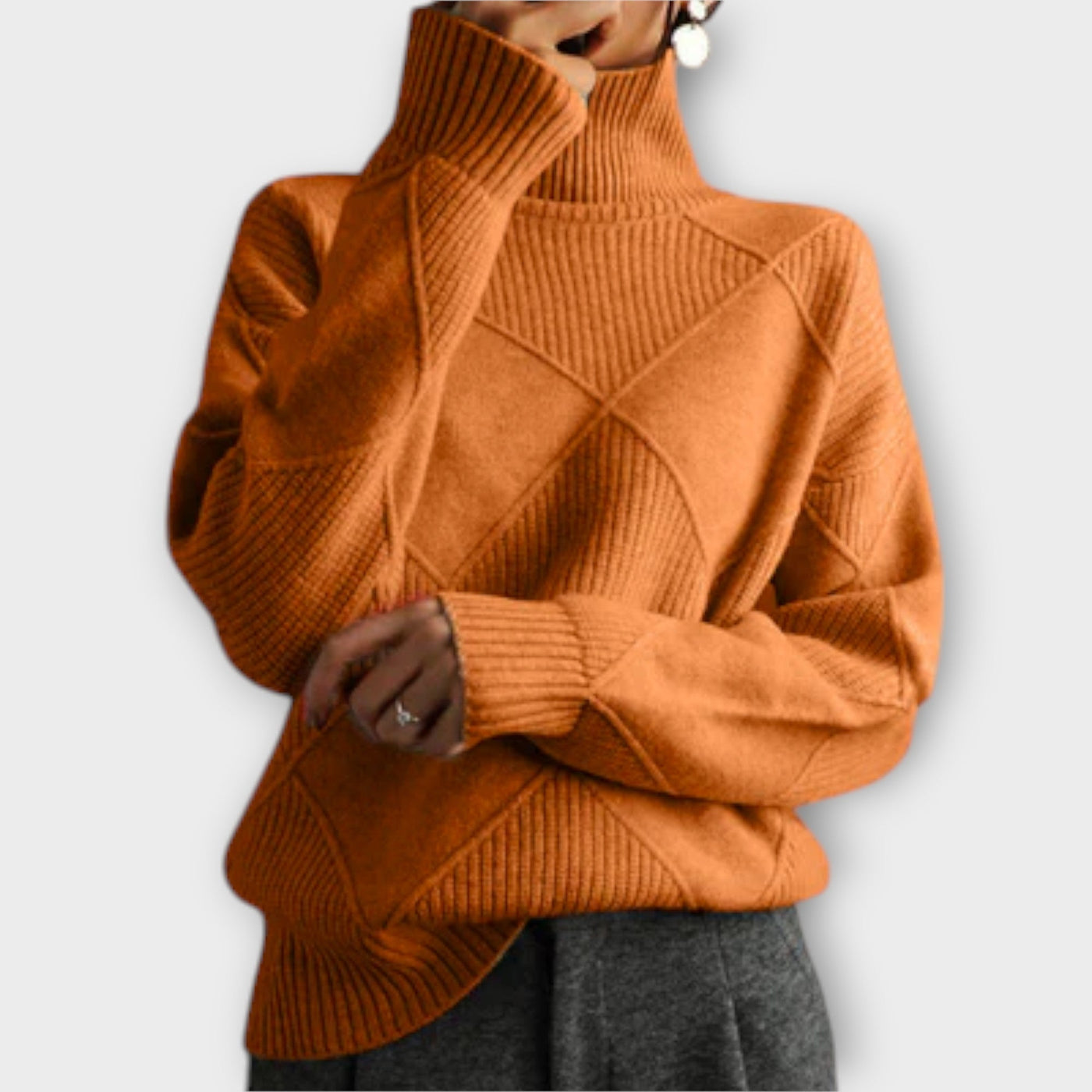 Melanie - Bequemer Pullover mit Stehkragen