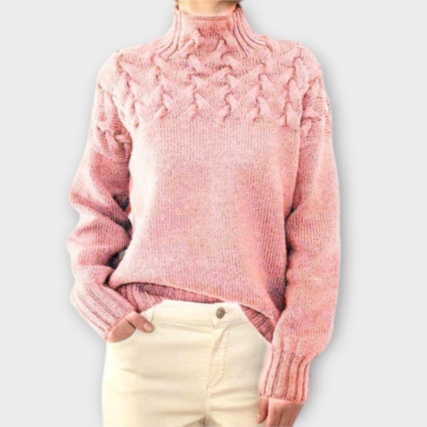 Eva - Damenpullover mit Zopfmuster
