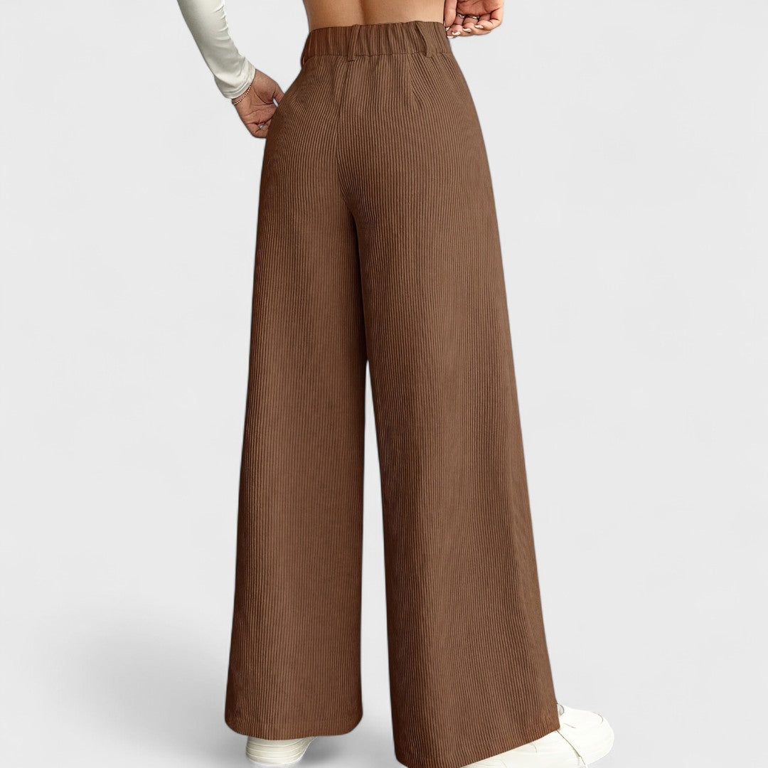 Rida - Damen Hochtaillierte Hose mit weitem Bein