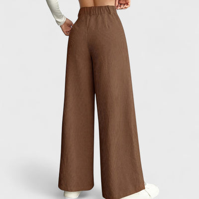 Rida - Damen Hochtaillierte Hose mit weitem Bein
