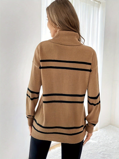 Thea – Hochgeschlossenes Streifenpullover