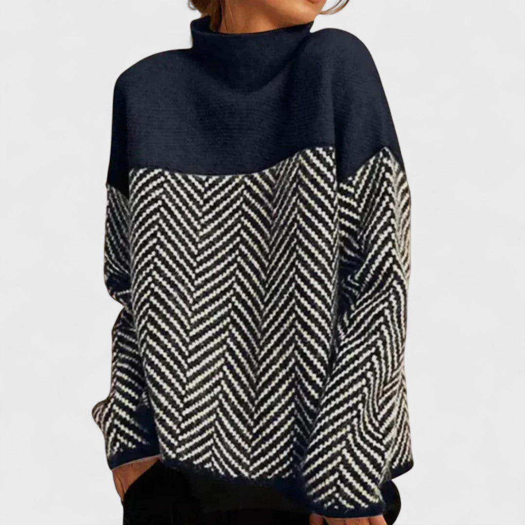 Malene - Hochgeschnittener Pullover aus Baumwolle