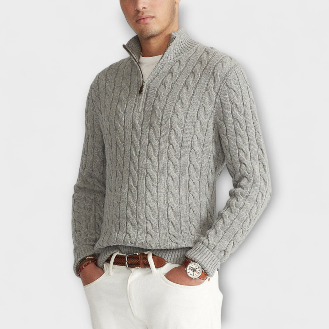Eleganter Pulli mit Halbzipper