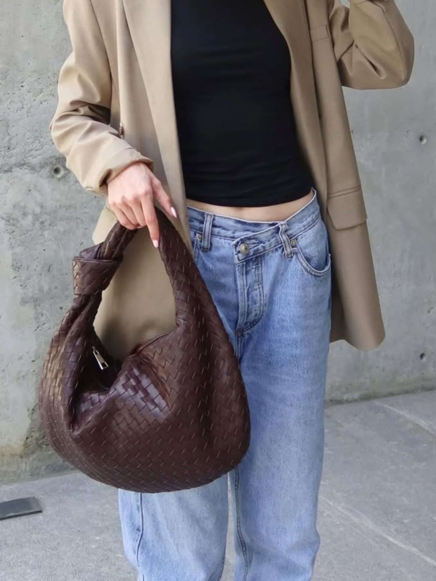 Giselle | Mittlere Schultertasche Geflochten mit Knoten