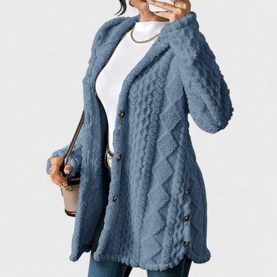 Katerina - Cardigan Mantel mit Kapuze Warm