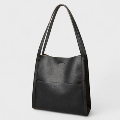 Fera - Schultertasche aus echtem Leder in einfarbig