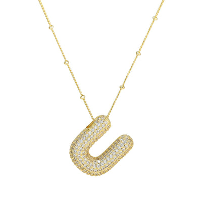 Savannah | Halskette mit Buchstaben in Diamantblase