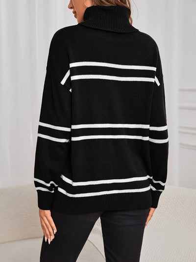 Thea – Hochgeschlossenes Streifenpullover
